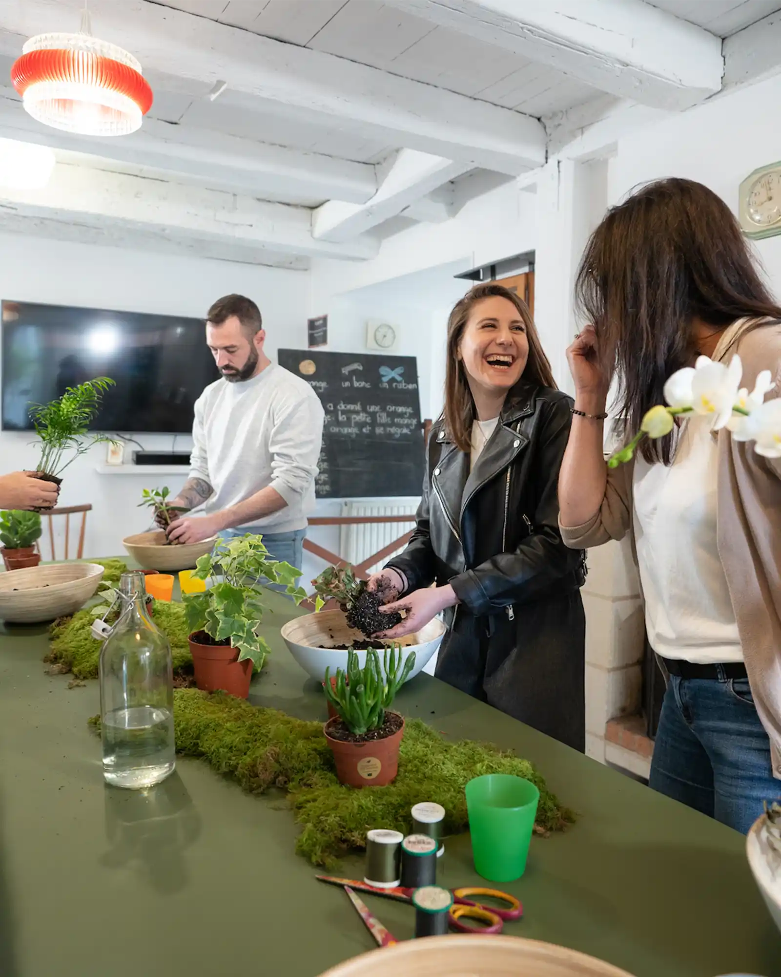 Atelier Kokedama en groupe, EVJF, Anniversaire