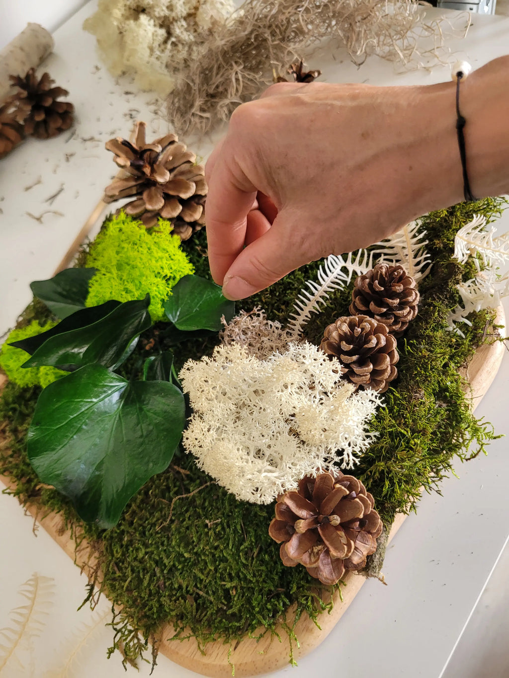 Atelier tableau végétal en famille